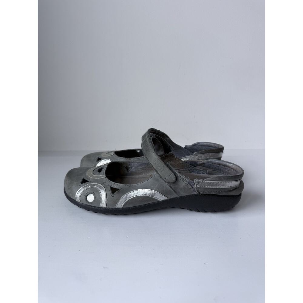 Naot Rongo Mary Jane Shoe Women’s Size 41 EU 10 US Gray Leather Slingback Flat